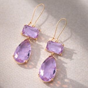 Lavender Drop Sparkling Earrings